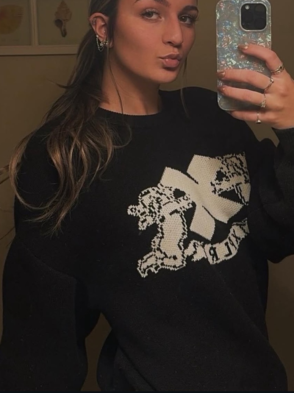 XPLR knit black sweater large